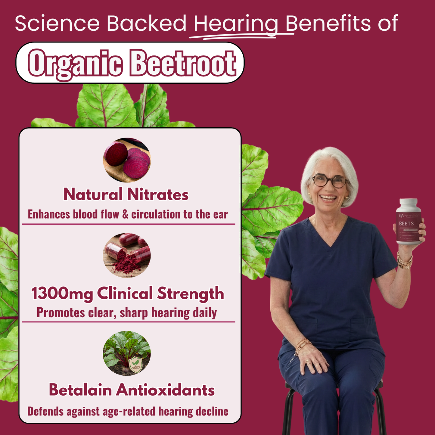 NatureRoot Organic Beetroot Hearing Supplement
